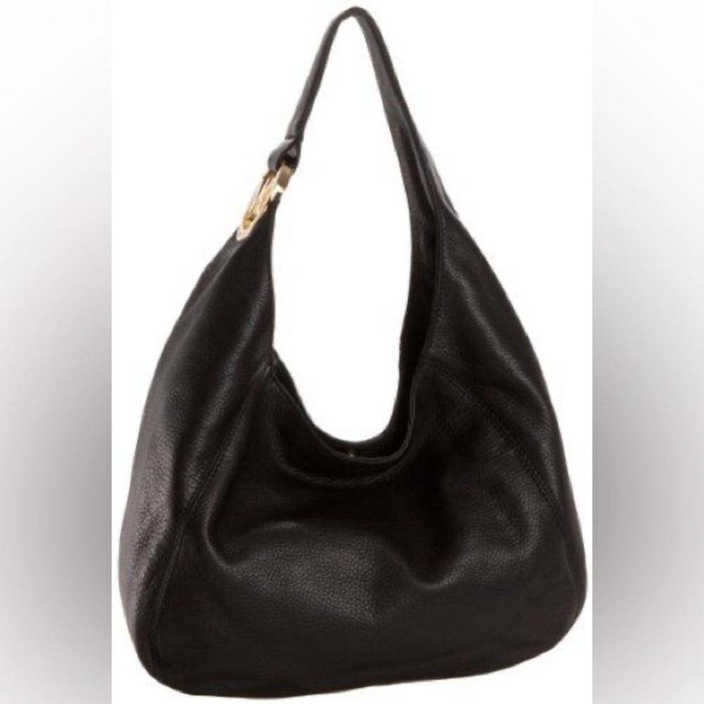 MICHAEL Michael Kors Fulton Black Leather Hobo Bag Purse - Picture 3 of 15